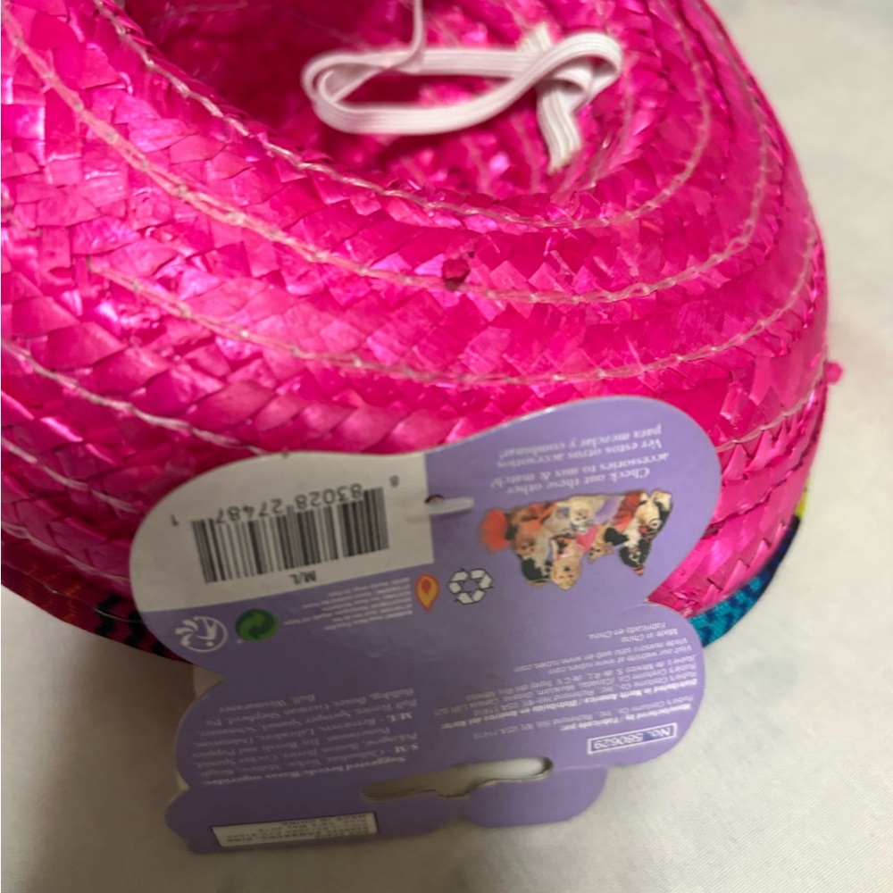 Vibrant Pink Dog Sombrero - Picture 2 of 6